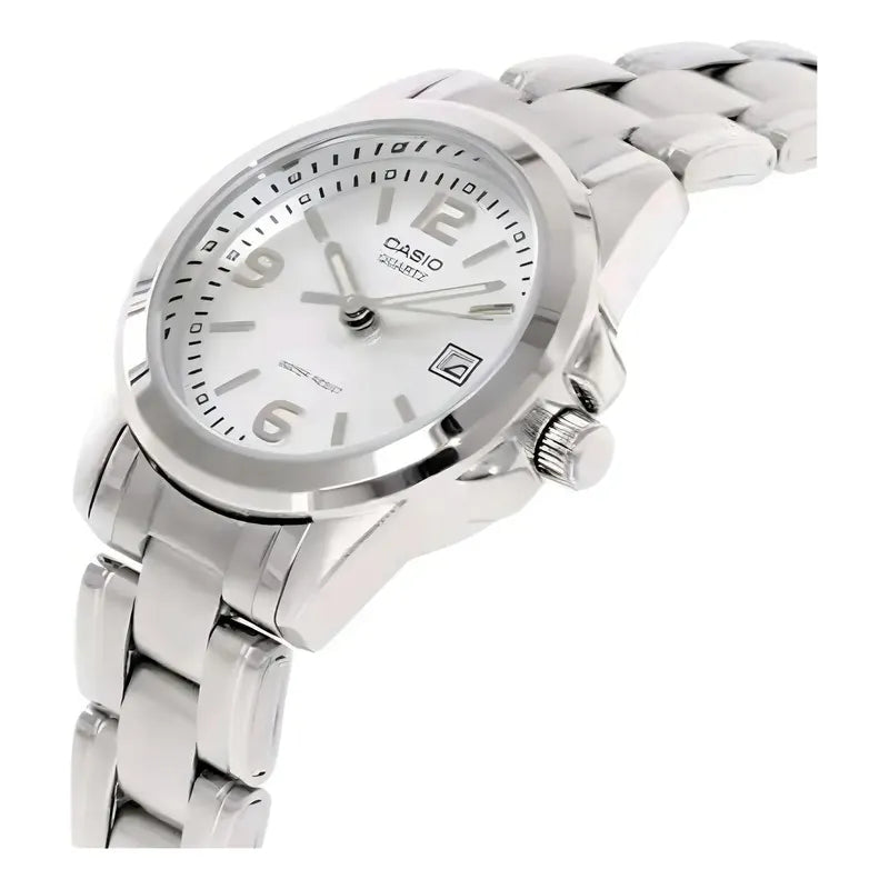 Reloj Pulsera Casio Mtp-1215a-7a Con Correa De Acero Inoxidable Color Plateado