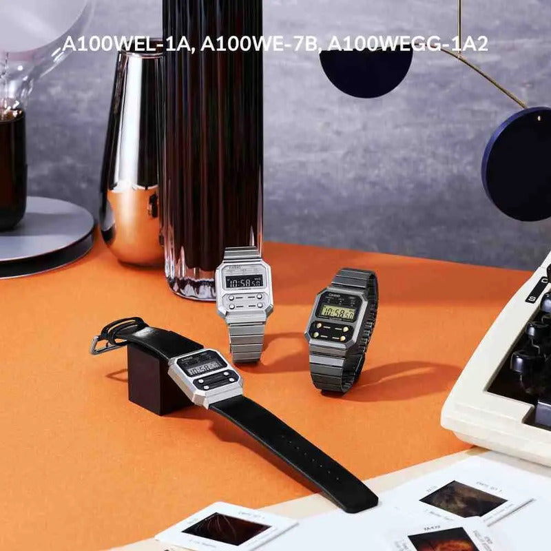 Reloj Unisex Plateado Casio Digital A-100wel-1adf-sc Negro