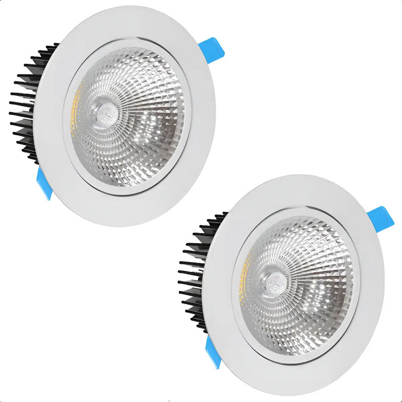 Pack X2 Focos Led Embutidos Luz Fria 6500k 12w