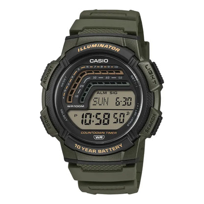Reloj Casio Moda Modelo: Ws-1800-3avcf Verde Oscuro Negro
