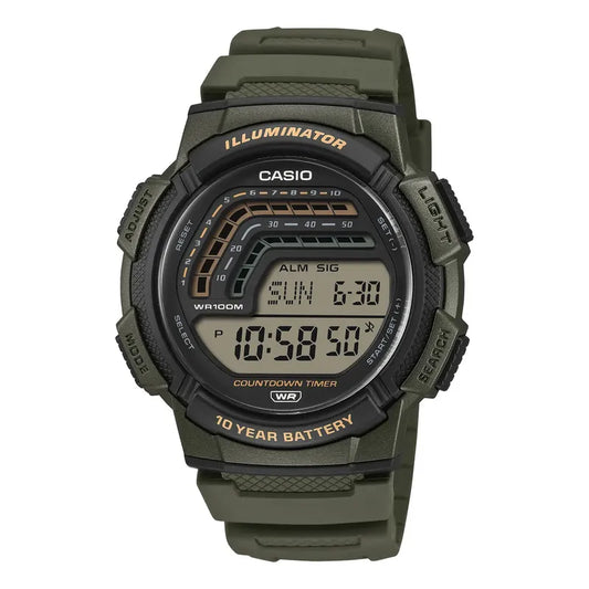 Reloj Casio Moda Modelo: Ws-1800-3avcf Verde Oscuro Negro