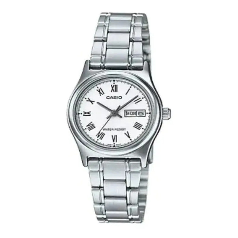 Reloj Casio Ltp-v006d-7budf Cuarzo Mujer Plateado