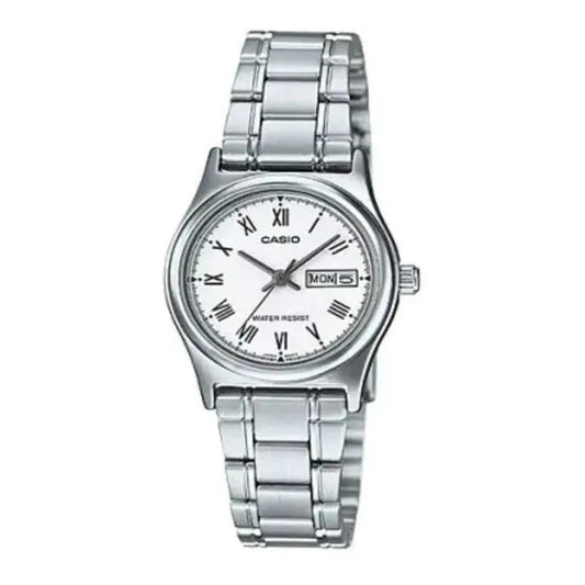 Reloj Casio Ltp-v006d-7budf Cuarzo Mujer Plateado