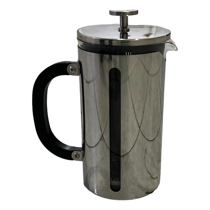 Cafetera Francesa Manual Cuiscent Plateado Con Negro