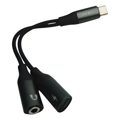 Adaptador Tipo C Doble Para Audio Y Carga Irm Mu3 Negro