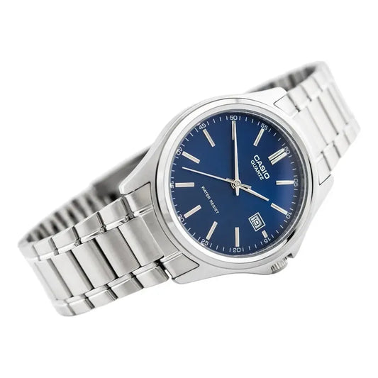 Reloj Hombre Casio Mtp-1183a-2a Azul Calendario Relojesymas Color De La Correa Plateado Color Del Bisel Plateado Color Del Fondo Azul Marino