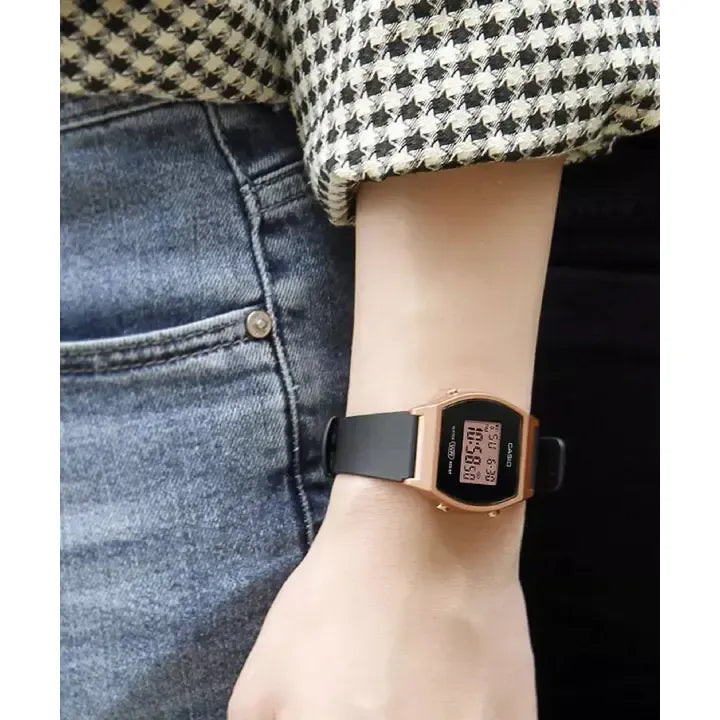 Casio Lw-204-1a Digital Negro Bisel Rosa
