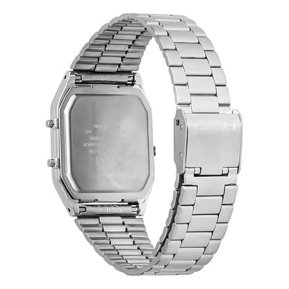 Reloj Casio Hombre Aq-230a-7d Wr Agente Oficial Caba Plateado Blanco