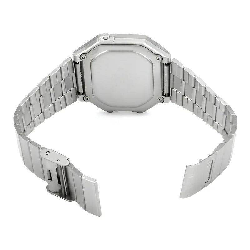 Reloj Mujer Casio B650wd-1a Plateado Digital / Color Del Fondo Gris