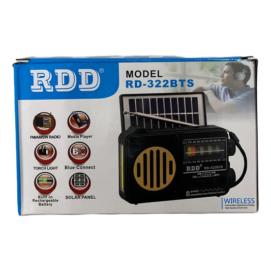 Rdd Rd-322bts Radio 8 Bandas Am/fm/sw Bluetooth 5v Solar Negro