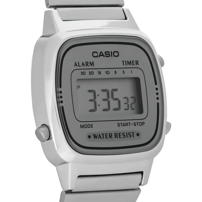 Reloj Plateado Casio Vintage La670wa-7df Para Mujer Plateado Gris