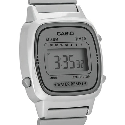 Reloj Plateado Casio Vintage La670wa-7df Para Mujer Plateado Gris