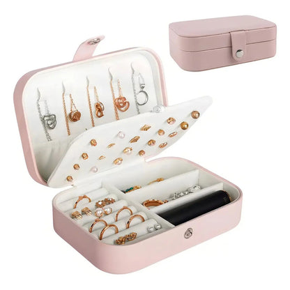 Caja Joyero Alhajero Organizador De Accesorios Bijouterie Color Rosa