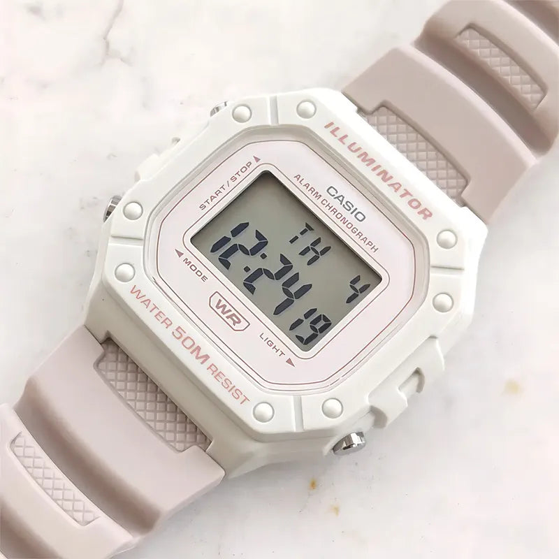 Reloj Casio W-218hc-4a2v Unisex - Digital Blanco Gris