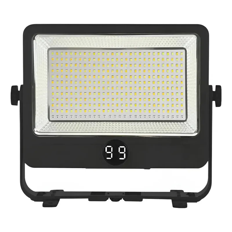 Reflector Led Solar Recargable Portable 200w Multifuncional Negro Blanco