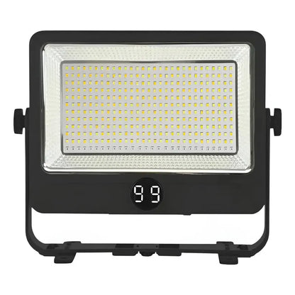 Reflector Led Solar Recargable Portable 200w Multifuncional Negro Blanco
