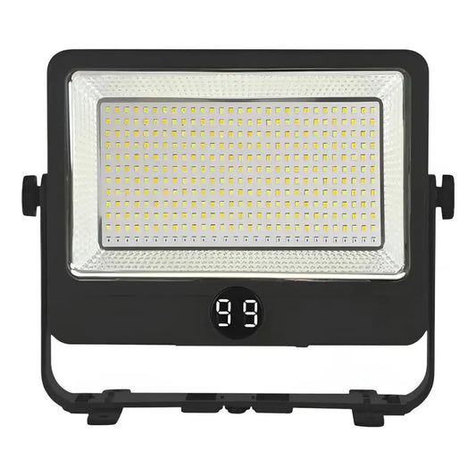 Reflector Led Solar Recargable Portable 200w Multifuncional Negro Blanco