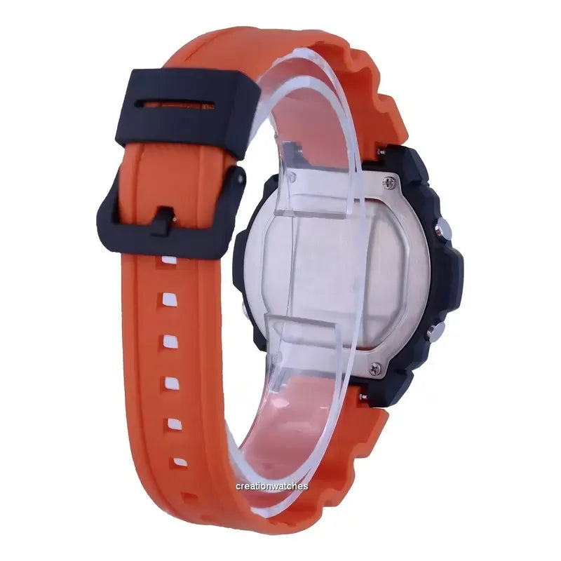 Reloj Casio W-219h-4a Naranja Wr 50m Cronometro Alarma Sumergible Negro