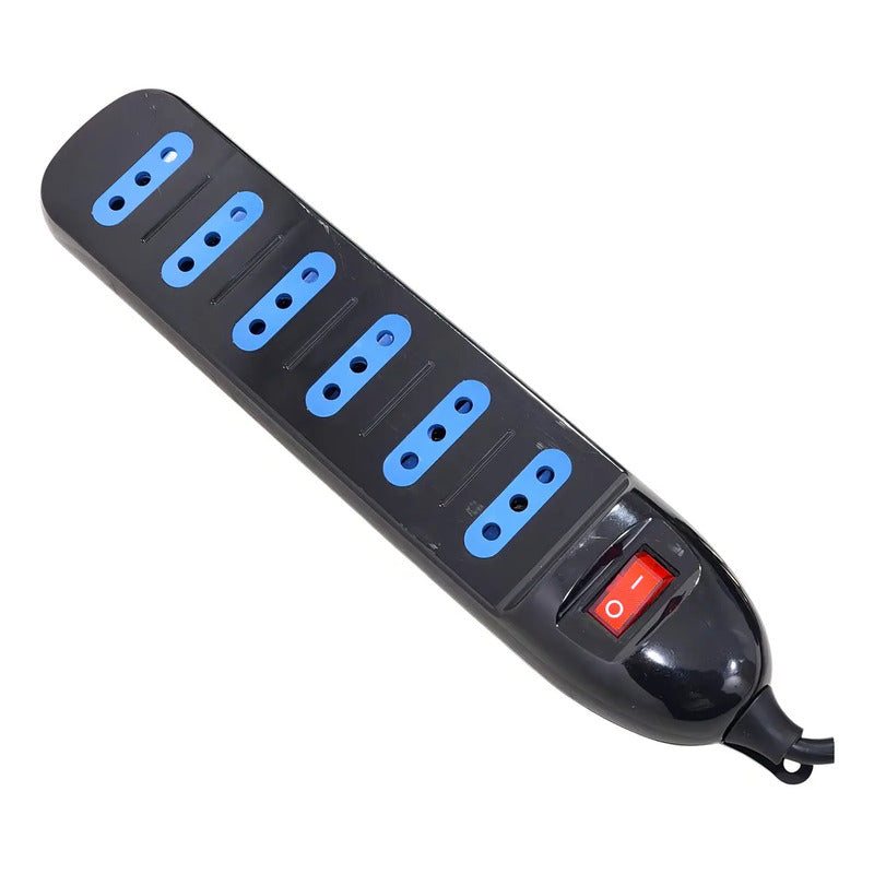 Alargador Eléctrico 6pos 3mt Switch Tm-800100bk Tecmaster Negro