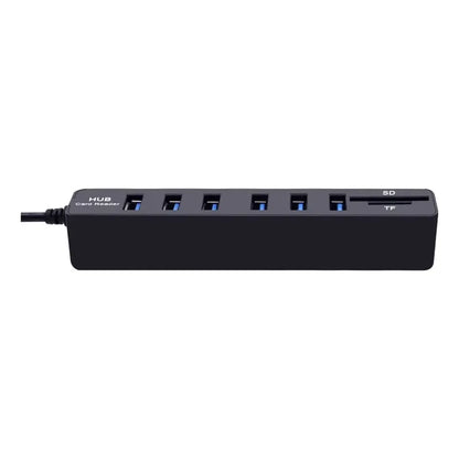 Hub 6 Puertos Multi Usb 3.0 Adaptador Con Lector Tarjeta Sd Negro