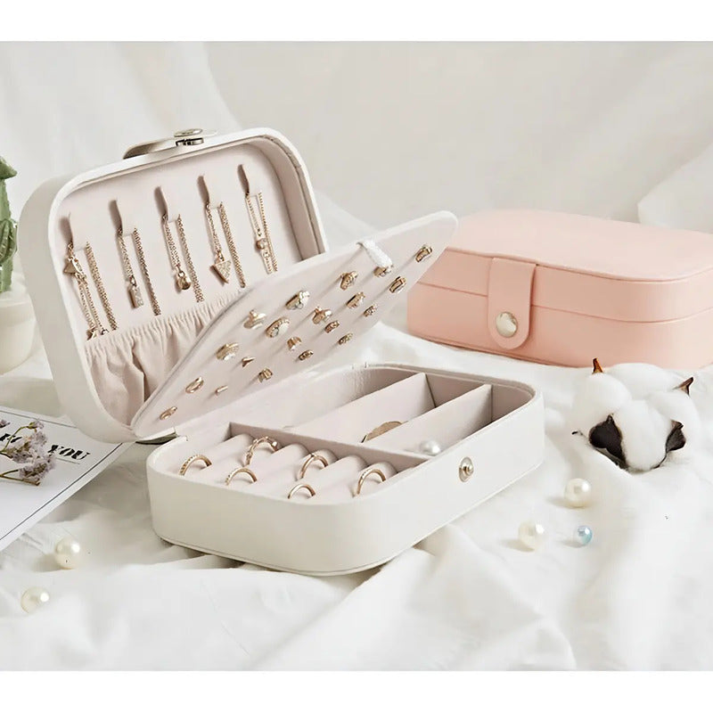 Caja Joyero Alhajero Organizador De Accesorios Bijouterie Color Rosa