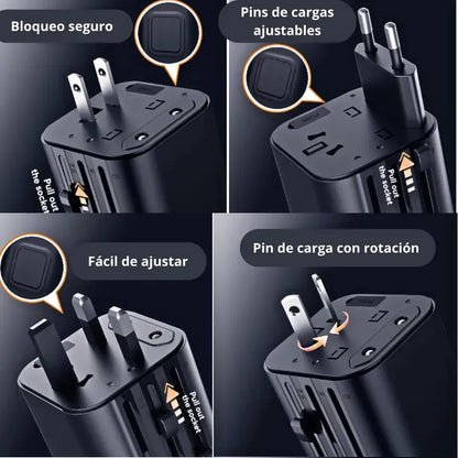 Adaptador Enchufe Universal Viajes Europeo Americano Uk