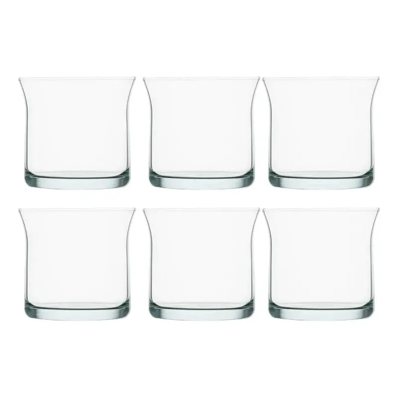 Set 6 Vasos Vera Bajos De Vidrio 360ml Bebidas Transparente Transparente