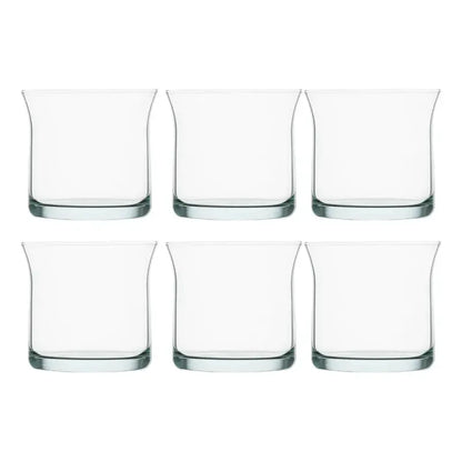 Set 6 Vasos Vera Bajos De Vidrio 360ml Bebidas Transparente Transparente