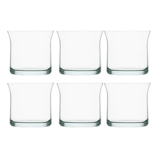 Set 6 Vasos Vera Bajos De Vidrio 360ml Bebidas Transparente Transparente
