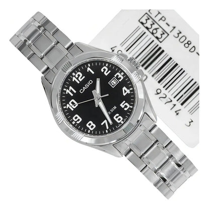 Reloj Mujer Casio Ltp-1308d 1b Sumergible 50m Plateado Negro