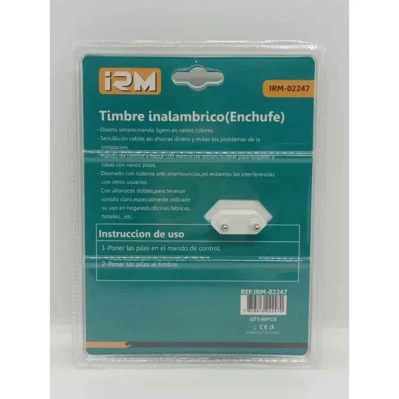 Timbre Para Puerta Irm 02247 Inalámbrico Blanco 220v
