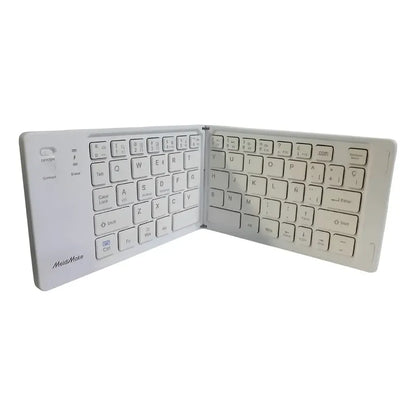 Mini Teclado Inalámbrico Plegable Portátil Mk-1007 Blanco