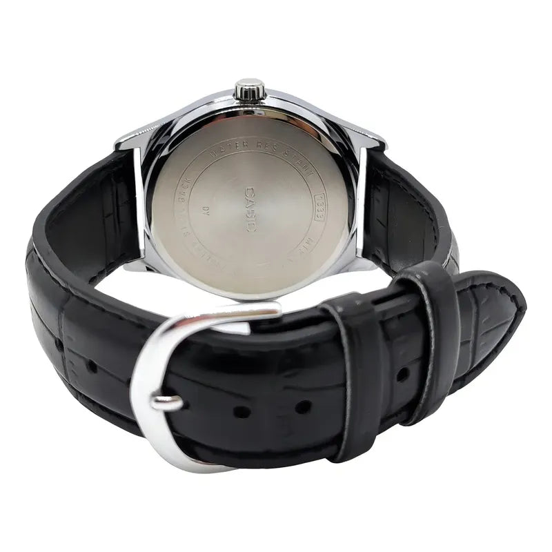 Reloj Casio Hombre Mtp-v006l-1budf Negro Plateado