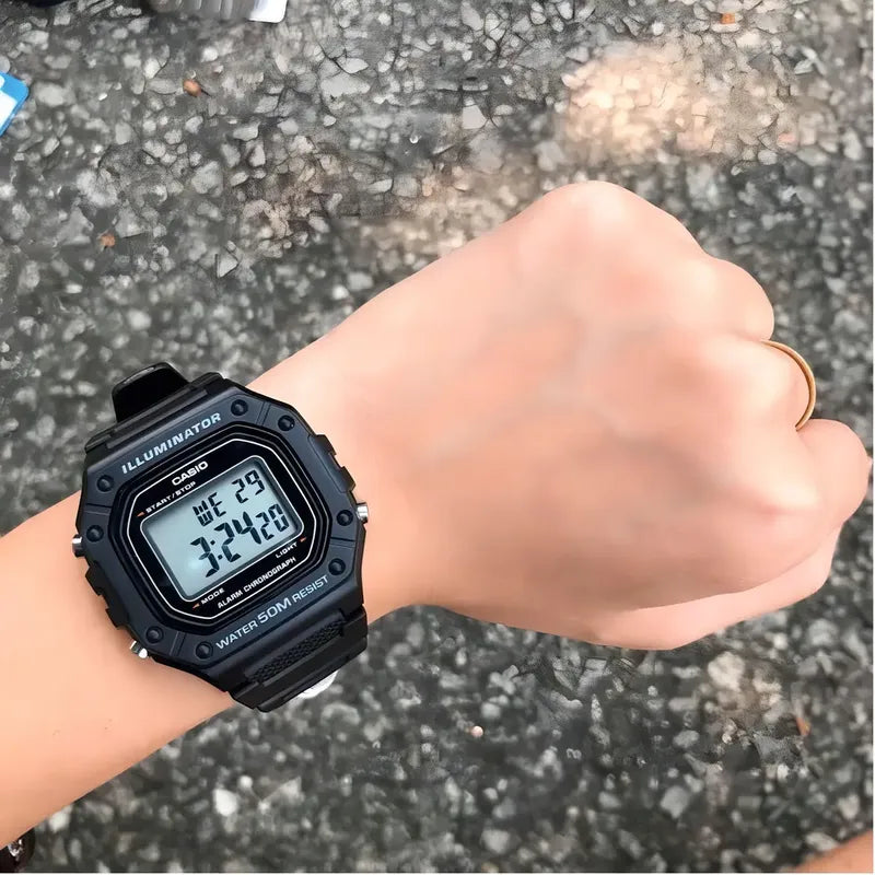 Reloj Pulsera Casio Youth W-218h-1a Negro Gris/negro