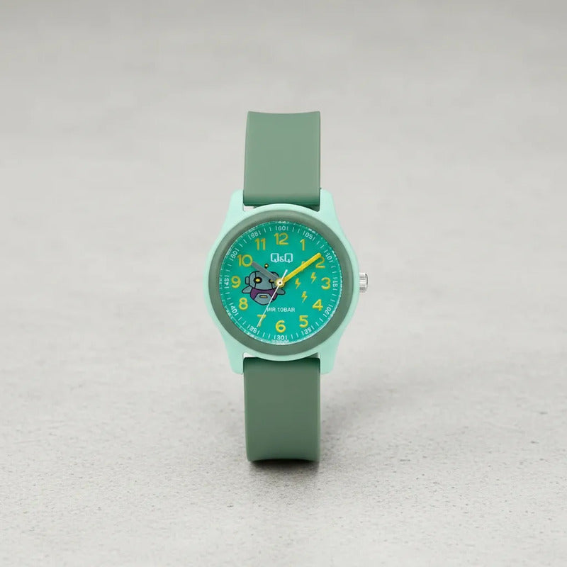Reloj Niño Q&q Vs50j006y Resistente Verde Agua