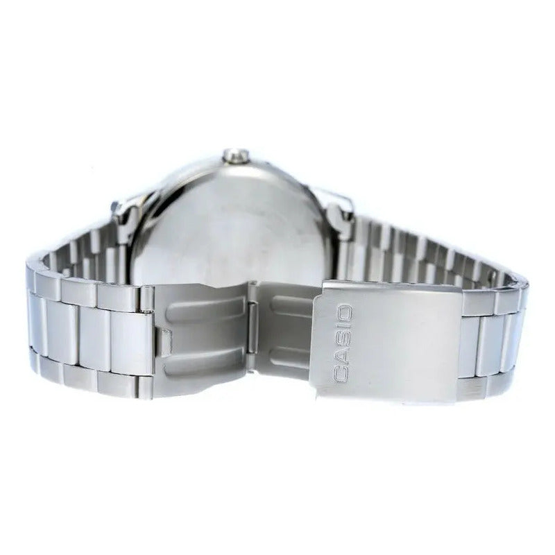 Reloj Casio Mtp-1303d De Cuarzo Para Hombre Con Correa De Acero Inoxidable Plateada Plateado Blanco