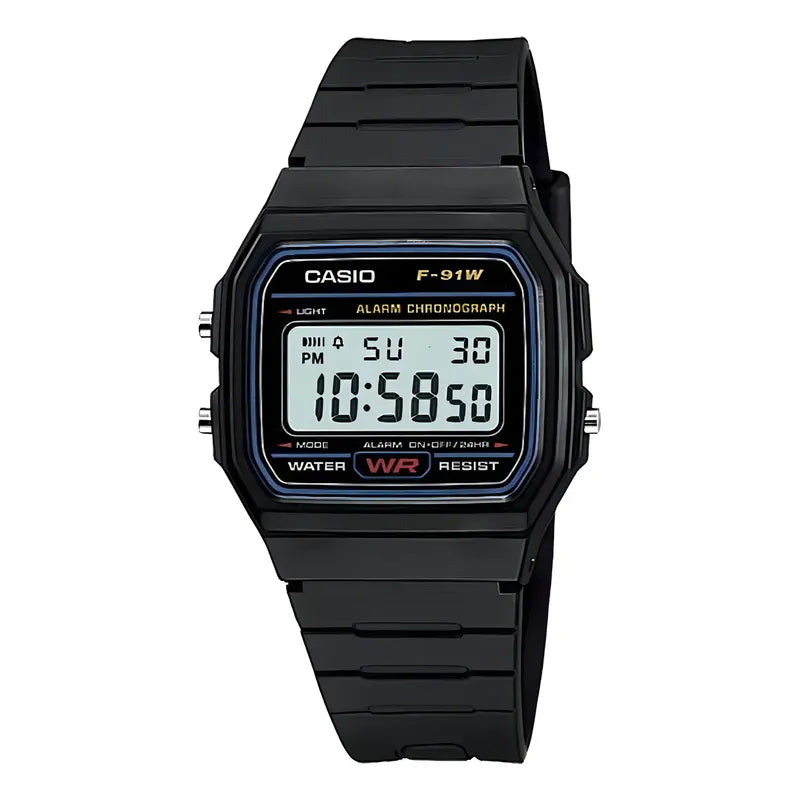 Reloj De Pulsera Casio Collection F-91 De Cuerpo Color Negro Gris