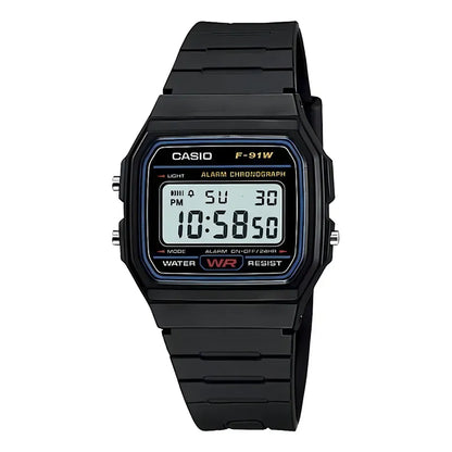 Reloj De Pulsera Casio Collection F-91 De Cuerpo Color Negro Gris