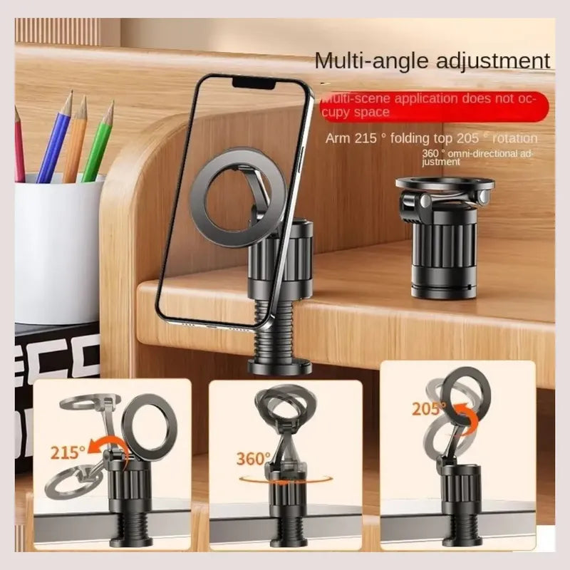 Soporte Magnético Para Celular 360° Ajustable Compacto Negro