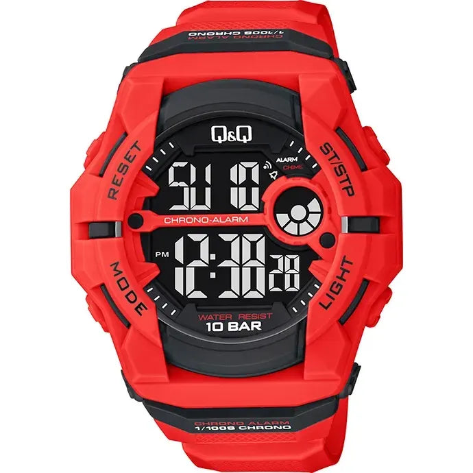 Reloj Q&q Hombre Deportivo Digital G34a-002vy Rojo Negro