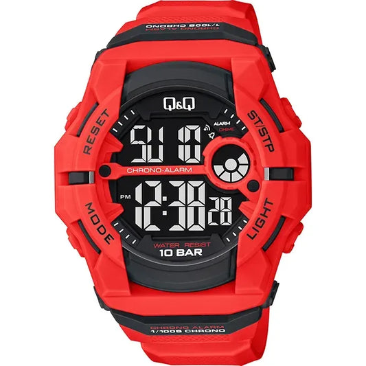 Reloj Q&q Hombre Deportivo Digital G34a-002vy Rojo Negro
