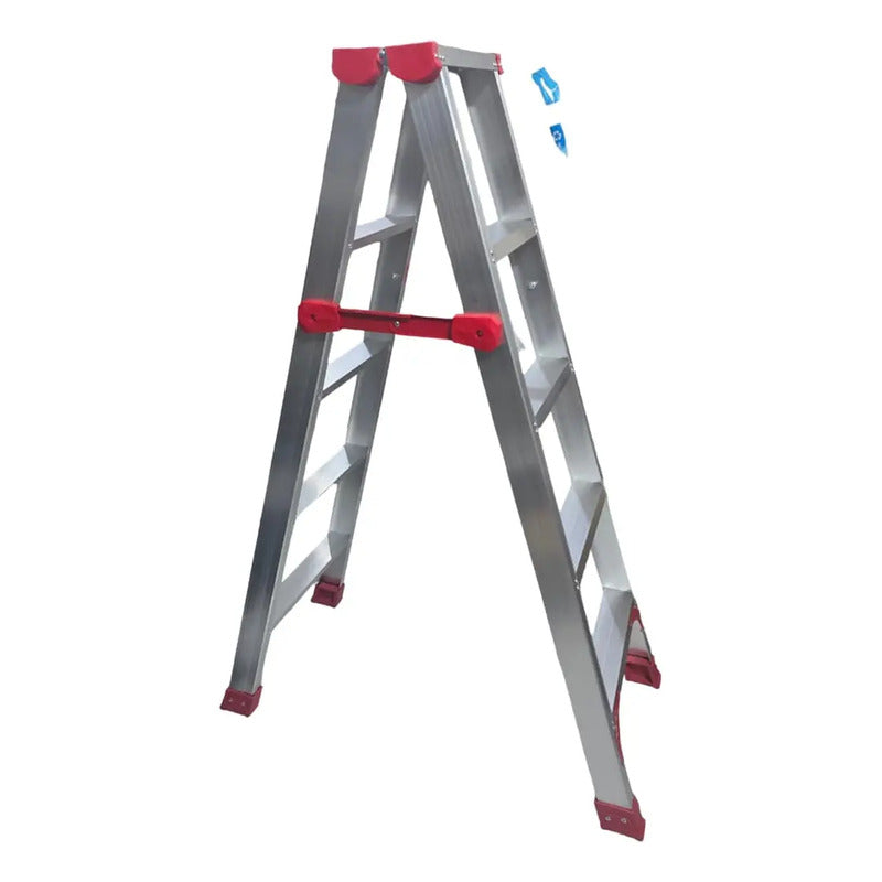 Escalera 5 Peldaños Plegable Gris