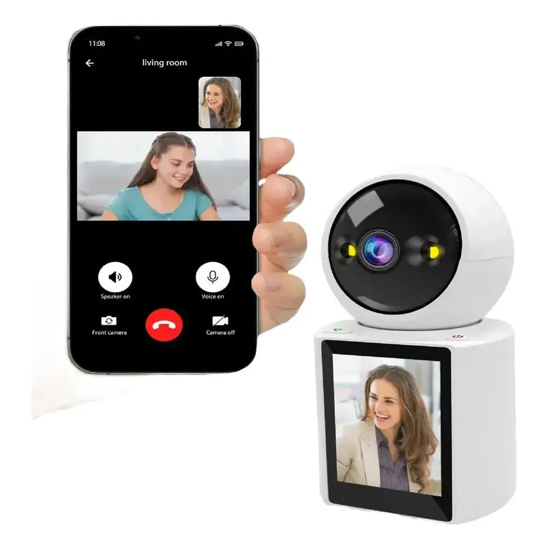 Cámara Seguridad Con Monitor Con Audio Y Videollamada 360 Blanco