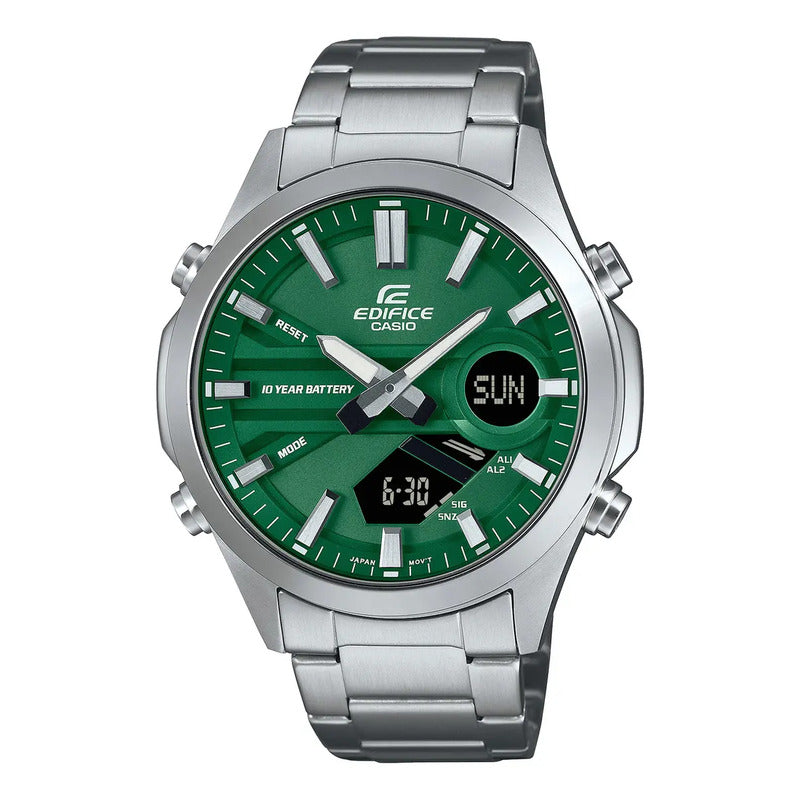 Reloj Edifice Efv-c120d-3a Acero Hombre Plateado Verde