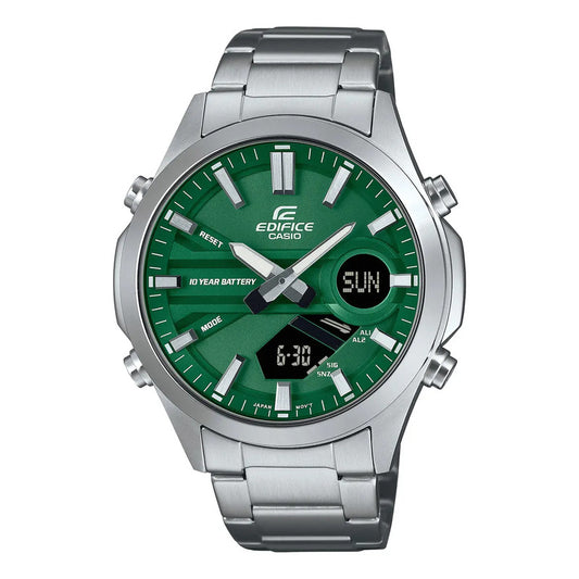 Reloj Edifice Efv-c120d-3a Acero Hombre Plateado Verde