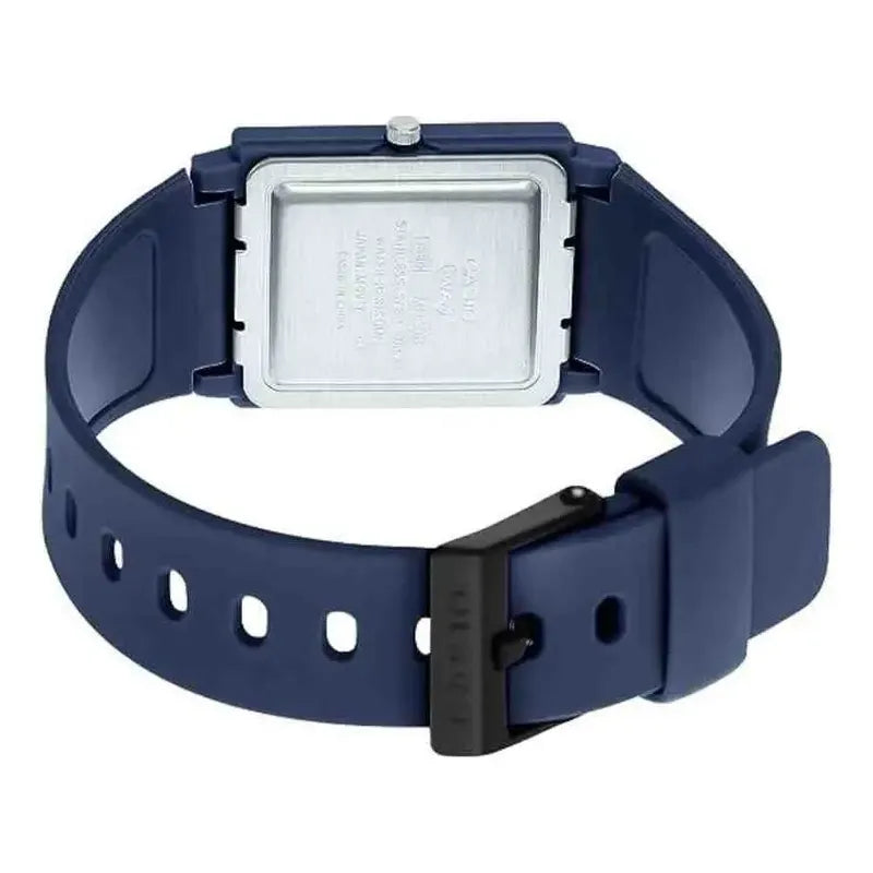 Reloj Casio Analógico Cuarzo Con Correa De Resina Azul Y Fondo Negro