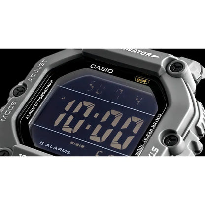 Reloj Digital Casio Illuminator Para Hombre, Resistencia Al Agua 100m Gris Oscuro Negro
