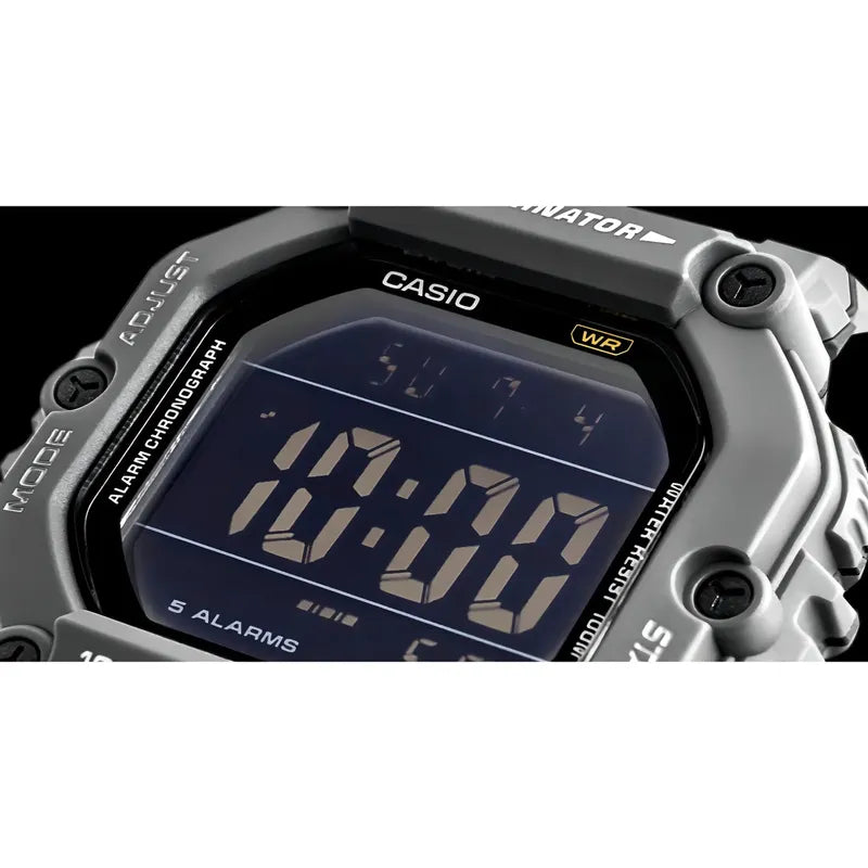 Reloj Digital Casio Illuminator Para Hombre, Resistencia Al Agua 100m Gris Oscuro Azul Acero