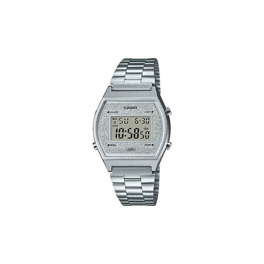 Reloj Casio B640wdg-7df Mujer Vintage 100% Original Color De La Correa Plata Color Del Bisel Plata Color Del Fondo Plata