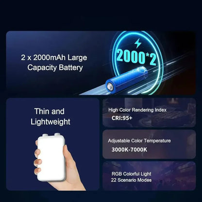 Panel De Luz Portátil 40w Para Videos Y Fotografías Blanco Blanco Frío
